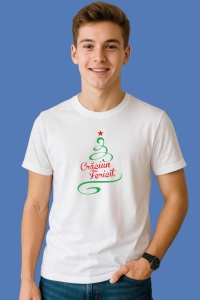 Tricou Brad Minimalist De Craciun, din bumbac 100% Copii | Dama | Barbat