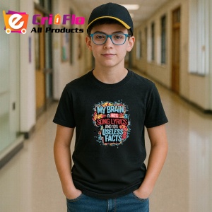 Tricou Brain Is 90 Percent Song Lyrics, Copii | Dama | Barbat, culoare negru - Img 10