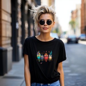 Tricou Bufnite colorate speriate, Cele mai bune prietene Negru, Copii | Dama | Barbat - Img 7