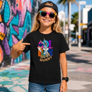 Tricou Bugs Bunny Basketball Player Urban Street Sports Art, din bumbac 100%, tricou negru, Copii | Dama | Barbat - Img 7