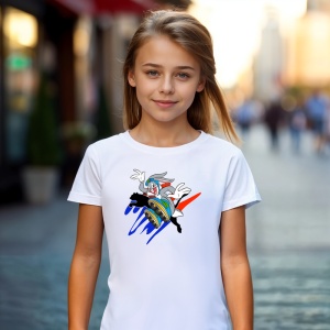 Tricou Bugs Bunny Jump Panter Tricou Alb - Copii | Dama | Barbat