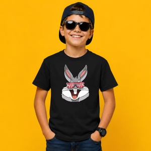 Tricou Bugs Bunny Ochelari Soare Urban Red Box Logo Streetwear, din bumbac 100%, tricou negru, Copii | Dama | Barbat - Img 3