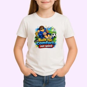 Tricou Built For Comfort Not Speed Personaj Amuzant, din bumbac 100% , tricou alb pentru Copii | Dama | Barbat - Img 2
