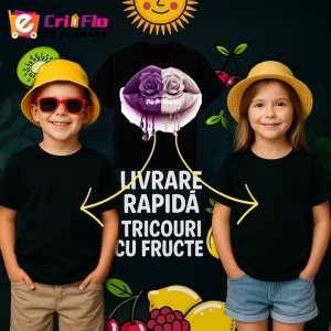Tricou Buze afine si cirese, Lip gloss, Copii | Dama, culoare negru - Img 19
