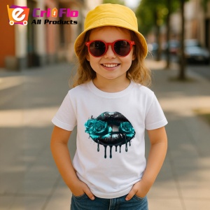 Tricou Buze negre cu trandafiri rosii luciosi, Lip gloss, Copii | Dama - Img 16