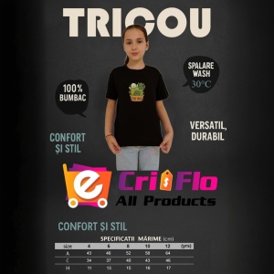 Tricou Cactus free hugs Negru, Copii | Dama | Barbat - Img 3
