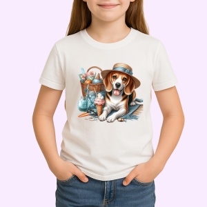Tricou caine beagle palarie plaja limonada inghetata, Copii | Dama | Barbat