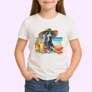 Tricou caine dog german plaja palarie pepene cocktail, Copii | Dama | Barbat - Img 3