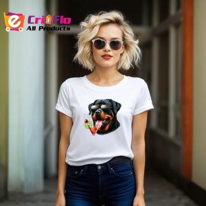 Tricou caine rottweiler ochelari cocktail rosu verde, Copii | Dama | Barbat - Img 11