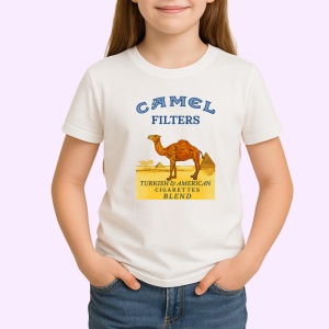 Tricou camel filters tigari clasice design alb turkish american blend, Copii | Dama | Barbat - Img 3