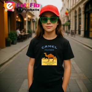 Tricou Camel filters tigari clasice design alb turkish american blend, Copii | Dama | Barbat , tricou negru - Img 5