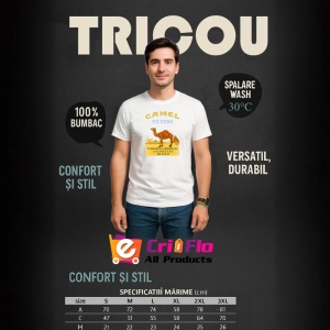 Tricou camel filters tigari retro pe fundal negru design clasic, Copii | Dama | Barbat - Img 6