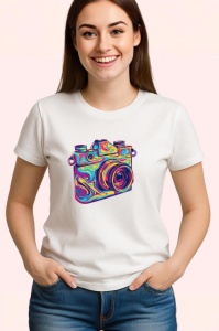 Tricou Camera foto retro in culori vibrante Copii | Dama | Barbat - Img 3