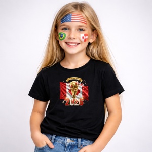 Tricou Canada World Cup 2026 Fifa V2, din bumbac 100%, tricou negru, Copii | Dama | Barbat - Img 2