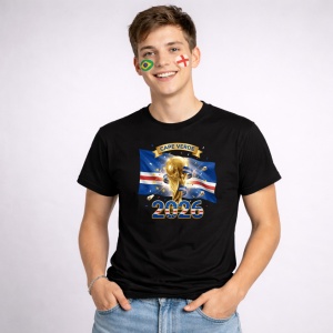 Tricou Cape Verde World Cup 2026 Fifa, din bumbac 100%, tricou negru, Copii | Dama | Barbat
