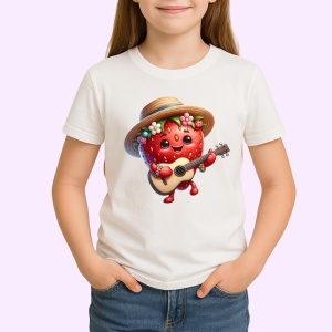 Tricou Capsuna amuzanta de vara cantaret, Fructe, Copii | Dama