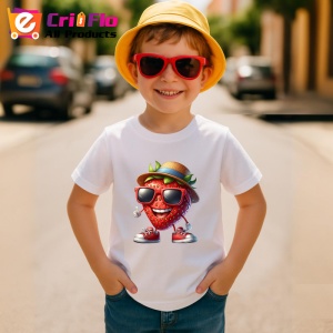 Tricou Capsuna amuzanta de vara cool, Fructe, Copii | Dama - Img 3