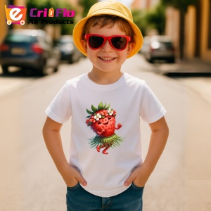 Tricou Capsuna amuzanta de vara dansator, Fructe, Copii | Dama - Img 3