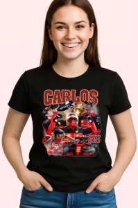 Tricou Carlos Sainz Colaj Artistic Masina Formula 1, Copii | Dama | Barbat - Img 3
