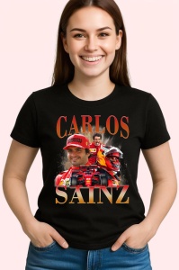 Tricou Carlos Sainz Colaj Rosu Portocaliu Formula 1, Copii | Dama | Barbat - Img 3