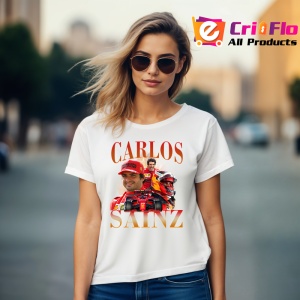 Tricou Carlos Sainz Colaj Rosu Portocaliu Formula 1, Copii | Dama | Barbat