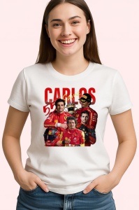 Tricou Carlos Sainz Formula 1 Imagine Dinamica Echipa Ferrari, Copii | Dama | Barbat - Img 4