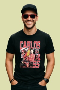 Tricou Carlos Sainz Jr Poster Echipa Ferrari Masina Formula 1, Copii | Dama | Barbat - Img 4