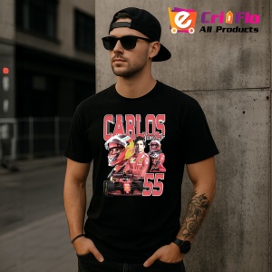 Tricou Carlos Sainz Jr Poster Echipa Ferrari Masina Formula 1, Copii | Dama | Barbat