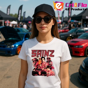 Tricou Carlos Sainz Poster Desen Formula 1 Masina Rosie, Copii | Dama | Barbat - Img 8