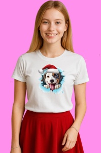 Tricou Catel Cu Decor De Craciun Craciun, din bumbac 100% Copii | Dama | Barbat