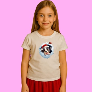 Tricou Catel Cu Limba Scoasa Si Caciula Craciun, din bumbac 100% Copii | Dama | Barbat - Img 3