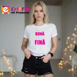 Tricou Cea Mai Buna Fina Mov, din bumbac 100%, tricou alb, Dama | Barbat - Img 2