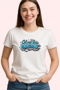 Tricou Cel Mai Bun Doctor Stetoscop Albastru V1, din bumbac 100% , tricou alb pentru Dama | Barbat - Img 2