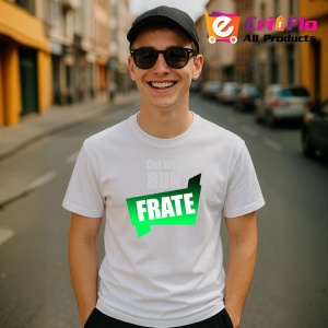 Tricou Cel Mai Bun Frate Banner Verde, din bumbac 100%, tricou alb, Dama | Barbat