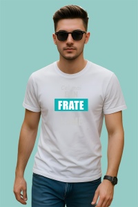 Tricou Cel Mai Bun Frate Simplu, din bumbac 100%, tricou alb, Dama | Barbat - Img 1