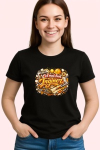 Tricou Cel Mai Bun Inginer Planuri Galben V3, din bumbac 100%, tricou negru Dama | Barbat - Img 2