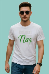 Tricou Cel Mai Bun Nas Verde, din bumbac 100%, tricou alb, Dama | Barbat - Img 2