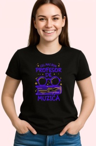 Tricou Cel mai bun profesor de muzica, Copii | Dama | Barbat , tricou negru