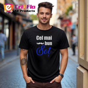 Tricou Cel Mai Bun Sot Albastru, din bumbac 100%, tricou negru, Dama | Barbat