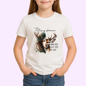 Tricou Cerb si femeie cu coarne mesaj know them raise them be them Copii | Dama | Barbat Barbat - Img 4