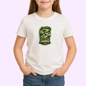Tricou Champion Fotbalist Actiune Teren V2, din bumbac 100% , tricou alb pentru Copii | Dama | Barbat