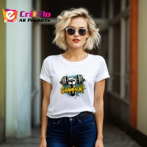 Tricou Champion Pumn Haltere Galben, Copii | Dama | Barbat - Img 12