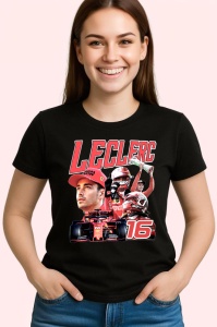 Tricou Charles Leclerc Masina Si Trofeu Echipa Ferrari Formula 1, Copii | Dama | Barbat - Img 3