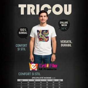 Tricou Chip uman cu contururi colorate abstracte Copii | Dama | Barbat - Img 6
