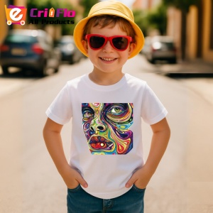 Tricou Chip uman cu contururi colorate abstracte Copii | Dama | Barbat - Img 10