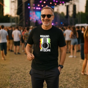 Tricou Chitara Reggae Verde Galben Rosu, Copii | Dama | Barbat, culoare negru - Img 4