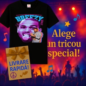 Tricou Chris Brown - Pink Tongue Pose, muzica Hip-Hop / Trap, Dama | Barbat | Copii, Culoare Negru - Img 7