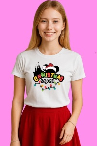 Tricou Christmas Squad Mickey Minnie, din bumbac 100%, tricou alb, Copii | Dama | Barbat - Img 3