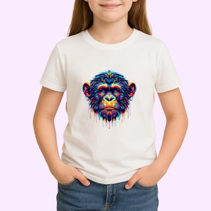 Tricou Cimpanzeu realist culori pop arta moderna cu animale Copii | Dama | Barbat - Img 3