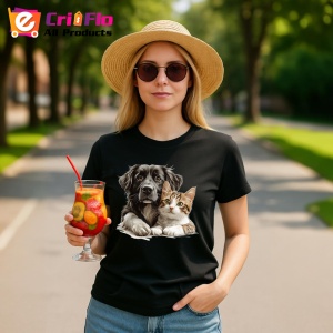 Tricou Ciobanesc Romanesc si pisica roscata legatura calda Copii | Dama | Barbat, negru - Img 10